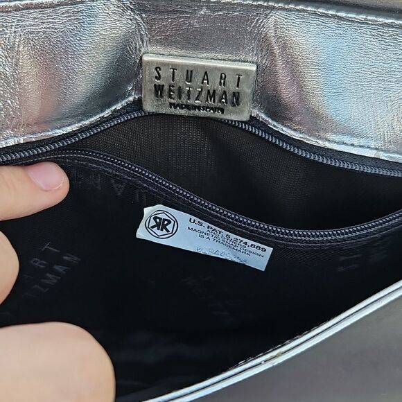 Stuart Weitzman Metallic Embroidered Shoulder Bag - Picture 5 of 7